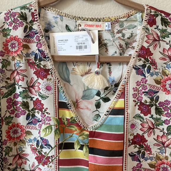 Johnny Was 100% silk Talia top. Very gently worn with original tag. - Picture 2 of 8